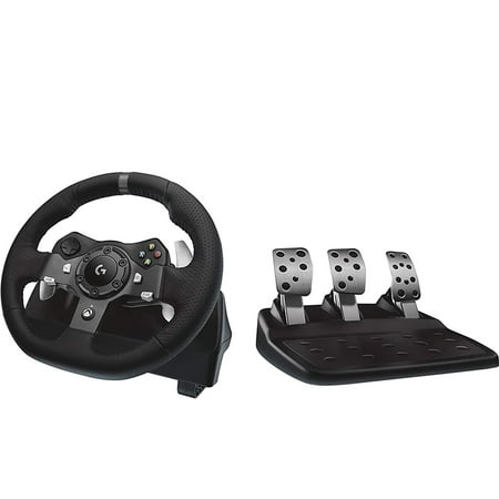 Premium Logitech G920 Dual-Motor Feedback Driving Force Racing Wheel with Responsive Pedals for Xbox One