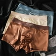 thumbnail image 4 of Elegant Silk Men's Ice Silky Underwear Mulberry Silk Men's Boxer Briefs, Seamless Comfort 3PCS, 4 of 11