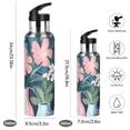 thumbnail image 2 of Yayeee 33oz Insulated Water Bottle Double Wall Stainless Steel with Flip Straw Lid, Pink Flowers, 2 of 7