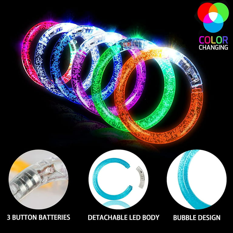 12-Piece LED Glow Stick Bracelets - Colorful Light-up Bracelets for Kids  and Adults - Perfect for Parties, Carnivals, and Events