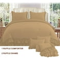 thumbnail image 2 of D.N.G. BEDDINGS 5 Piece Luxury 5 Inch Two Layer Ruffle Comforter Set Premium Super Soft, 800 TC, 100% Egyptian Cotton, Super Soft, Super King Size Taupe Color, 2 of 7