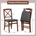 thumbnail image 4 of Costway 2 Pack Folding Dining Chairs Foldable Chairs with PVC Padded Seat & High Backrest, 4 of 10