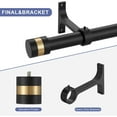 thumbnail image 5 of 1Inch Diameter Single Curtain Rods with Decorative Finials 72-144inch, Matte Black, 5 of 14
