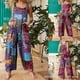 thumbnail image 5 of Mono con tirantes y botones estampados de patchwork de estilo étnico para mujer., 5 of 6