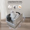 thumbnail image 3 of Caja de arena de acero inoxidable Aothey con tapa de metal y cuchara para gatos, 3 of 7