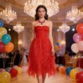 thumbnail image 5 of Tutu Tulles Skirts for Women Sparkly Star Sequins Skirt Layered Skirt Cake Irregular Midi Tutu Skirt Elastic High Waist Tutu Fairys Skirts Casual Cocktail Party A Line Mesh Midi Skirt, 5 of 5