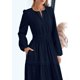 thumbnail image 5 of Vestido PRETTYGARDEN 2025 Maxi de Manga Larga con Escote en V Azul Oscuro Talle S, 5 of 7