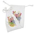 thumbnail image 2 of Circus Fabric Pouch Set of 2, Show Animals Smiling Magician and Happiness Themed Illustration, Small Drawstring Bag for Toiletries Masks and Favors, 9" x 6", Multicolor, by Ambesonne, 2 of 2