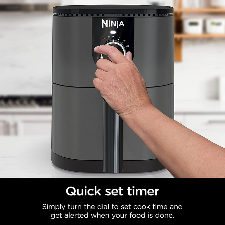 Ninja AF080 Mini Air Fryer 2 qt Capacity Compact Nonstick Quick Set Timer Grey