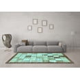thumbnail image 3 of Ahgly Company Indoor Rectangle Checkered Light Blue Modern Area Rugs, 7' x 10', 3 of 4