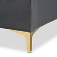 thumbnail image 6 of Baxton Studio Fabrico Gray Velvet Fabric and Gold Metal King Size Platform Bed, 6 of 6