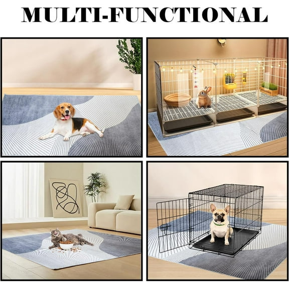 Large Washable Bunny Floor Mat for Small Animals - Non Slip Pet Playpen Mat for Hamster, Rabbit, , Dog