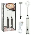 thumbnail image 1 of Fouet à Oeufs Électrique Portatif Mousseur à Lait Mousseur Mélangeur USB Rechargeable avec 2 Fouets en Acier Inoxydable 3 Vitesses Réglables pour Cappuccinos Latte Chocolat Chaud Laits Frappés Mélange d'Oeufs Blanc, 1 of 8