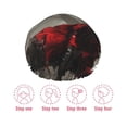 thumbnail image 5 of Kdxio Dark Red Hooded Girl Print Shower Cap for Women,Elastic and Reusable,Double Waterproof Layers Bathing Hat, 5 of 6