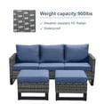 thumbnail image 3 of POCASSY 74" Wide Outdoor Wicker Sofa Patio Couch with Ottoman, 3 of 8