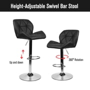 Elecwish Urban Hipster Bar Stool with 360-Degree Swivel & Adjustable Height, Black, Set of 2