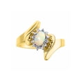 thumbnail image 1 of Rylos 14K Yellow Gold Floral Designer Ring with 6X4MM Oval Gemstone & Sparkling Diamonds - Birthstone Opal African Jewelry Size 8, 1 of 7
