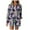 Dark Blue, variant on Women Hawaiian Shirts Oversized Floral Printed Lapel Neck Button Down Long Sleeve Fall Tunic Tops Casual Cardigan Shirt