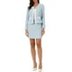 thumbnail image 2 of Conjunto de traje para mujer INSPIRE CHIC de 2 piezas, chaqueta corta de tweed a cuadros y falda, M azul claro, 2 of 6