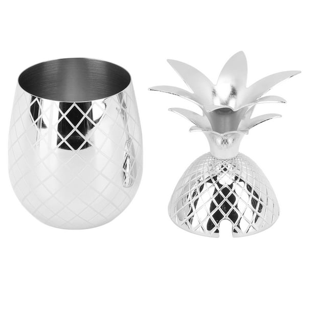 Copa De Piñas De Acero Inoxidable Con Soporte Y Tapa, Copa De Bebidas De 500 Ml De Copas Para Beber Versátil Taza De Vaso Para La Fiesta Del Bar, Tazas De Cócteles Tazas De