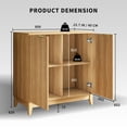 thumbnail image 3 of VERDALAY Aparador Buffet Armario de madera maciza con patas elevadas Armario para cubiertos Armario organizador de doble puerta Armario para cafetera para cocina y dormitorio, 3 of 13