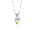 thumbnail image 2 of Delight Jewelry Silvertone Mini Two Sided Yellow Heart Silver tone Bow Heart Necklace, 2 of 4