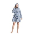 thumbnail image 2 of Oversized Wearable Blanket Hoodie For Adult Kids - Big Hooded Sherpa Junior Sweatshirt With Front Pocket, 2 of 5