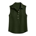 thumbnail image 4 of Noric Women's Cotton Linen Tank Tops Collared Button Up Casual Summer Loose Fit Sleeveless Tops, 4 of 8