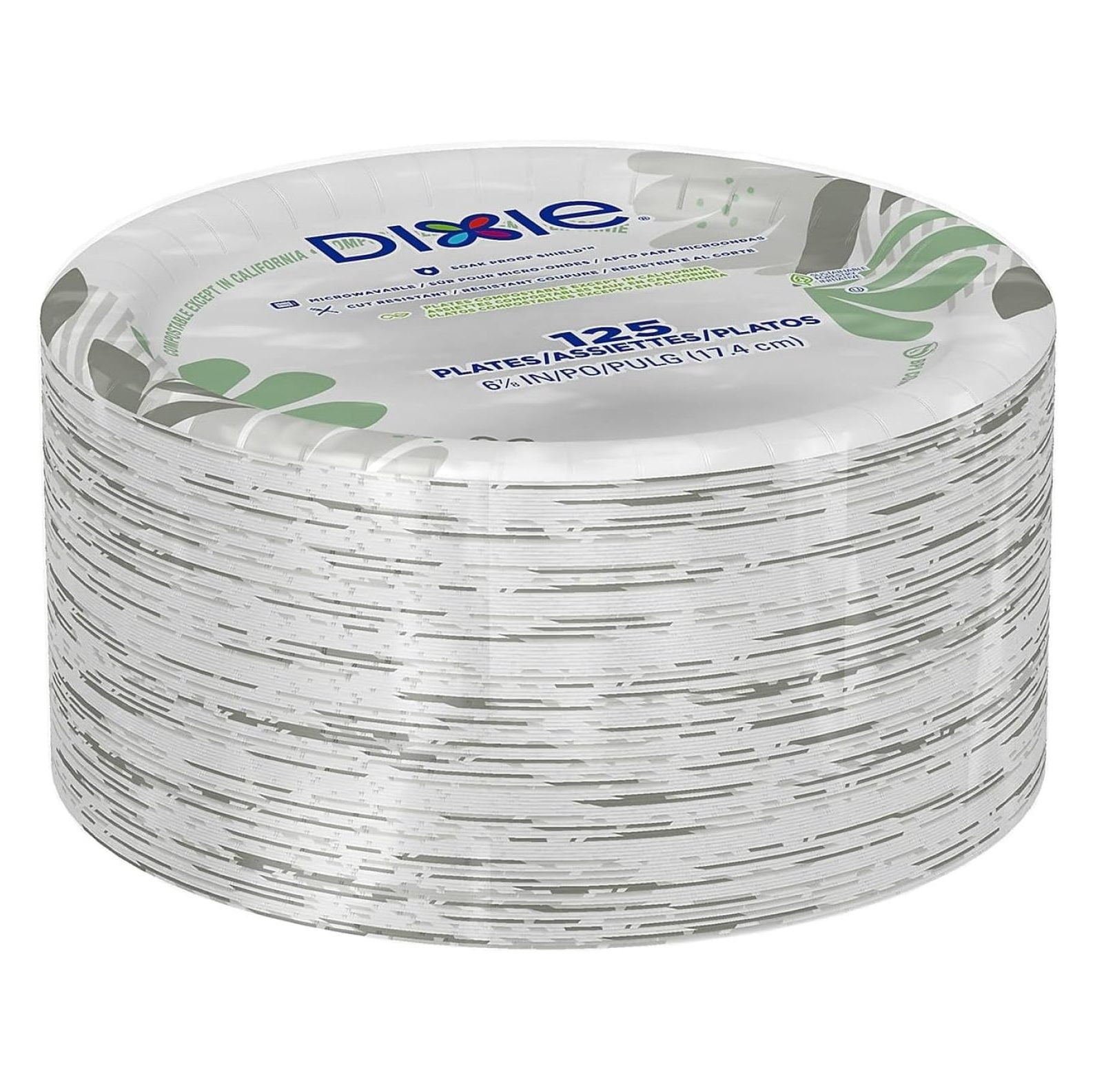 Pathways Medium-Weight Paper Plates, 6 7/8-inch, 500/Carton (UX7WS)