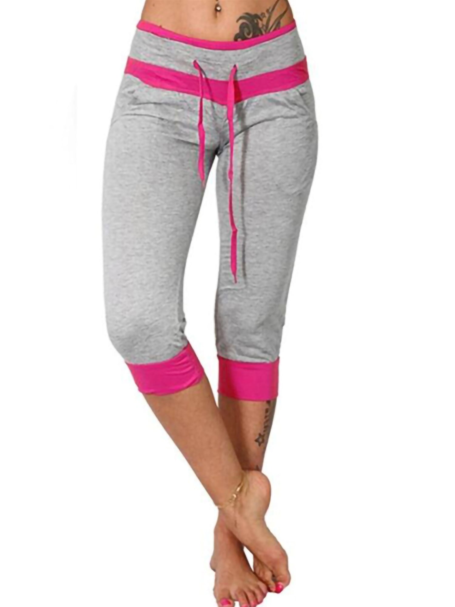 Details about   Women Sknny Yoga Cropped Leggings Gym Pants 3/4 Length Trousers Sports Bottoms 