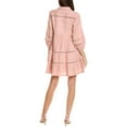 thumbnail image 2 of Taylor womens  Tiered Linen-Blend Mini Dress, 10, Pink, 2 of 3