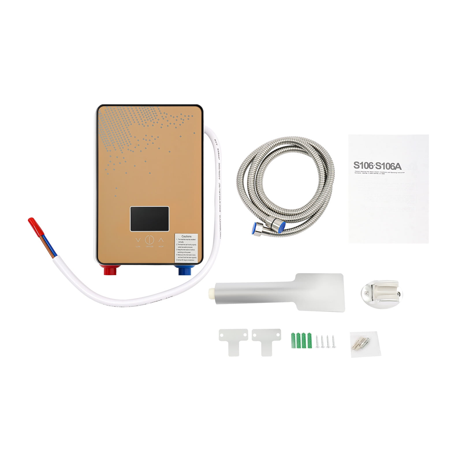 DUYIWAA Water Heater 110V 4500W Instant Electric Tankless Hot Water Heater On Demand Whole House LED Display