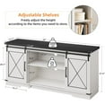 thumbnail image 3 of 59" Farmhouse TV Stand for Televisions Up to 65" TVs, Entertainment Center with Sliding Barn Doors and Storage Cabinets, Modern TV Console Table, Media Furniture for Living Room, Bedroom, 3 of 8