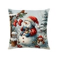 thumbnail image 5 of Snowman Christmas Throw Pillow Cover 18x18 Inch, Festive Red and Blue Holiday Decor Pillowcase with Snowman Scene for Sofa Cushion A, 5 of 6