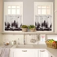 thumbnail image 5 of Kitchen Curtains Set, Black Forest Kitchen Curtains and Valances Set, Pastoral Deer Animals Silhouette Rustic Rod Pocket Tier Curtains 24 Inch Length for Cafe/Bedroom Windows, 5 of 6