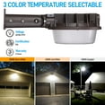 thumbnail image 4 of 3CCT Adjustable LED Barn Light, 40W/60W/80W Selectable Dusk to Dawn Area Lights, 120-277V Outdoor Security Flood Lighting, IP65 Waterproof, Bronze, 4 of 8