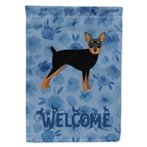 Carolines Treasures CK6091CHF Miniature Pinscher Welcome Flag Canvas House Size Large multicolor