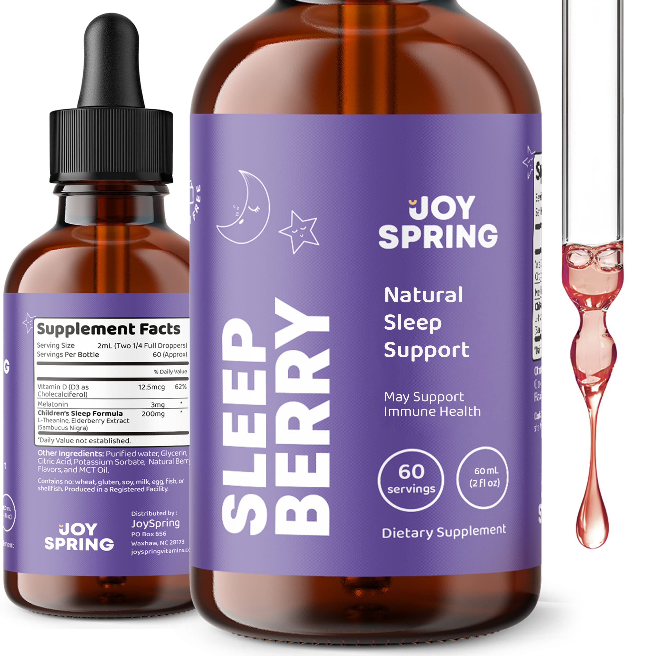 SleepBerry Melatonin for Kids with Elderberry Liquid Melatonin for