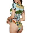 thumbnail image 3 of Easygdp African Women Women'S Waist-Cinching Short-Sleeved Onesie, Olastic Onesiet,Snaps At Bottom,Easy To Put On And Take Off - Xx-Large, 3 of 9