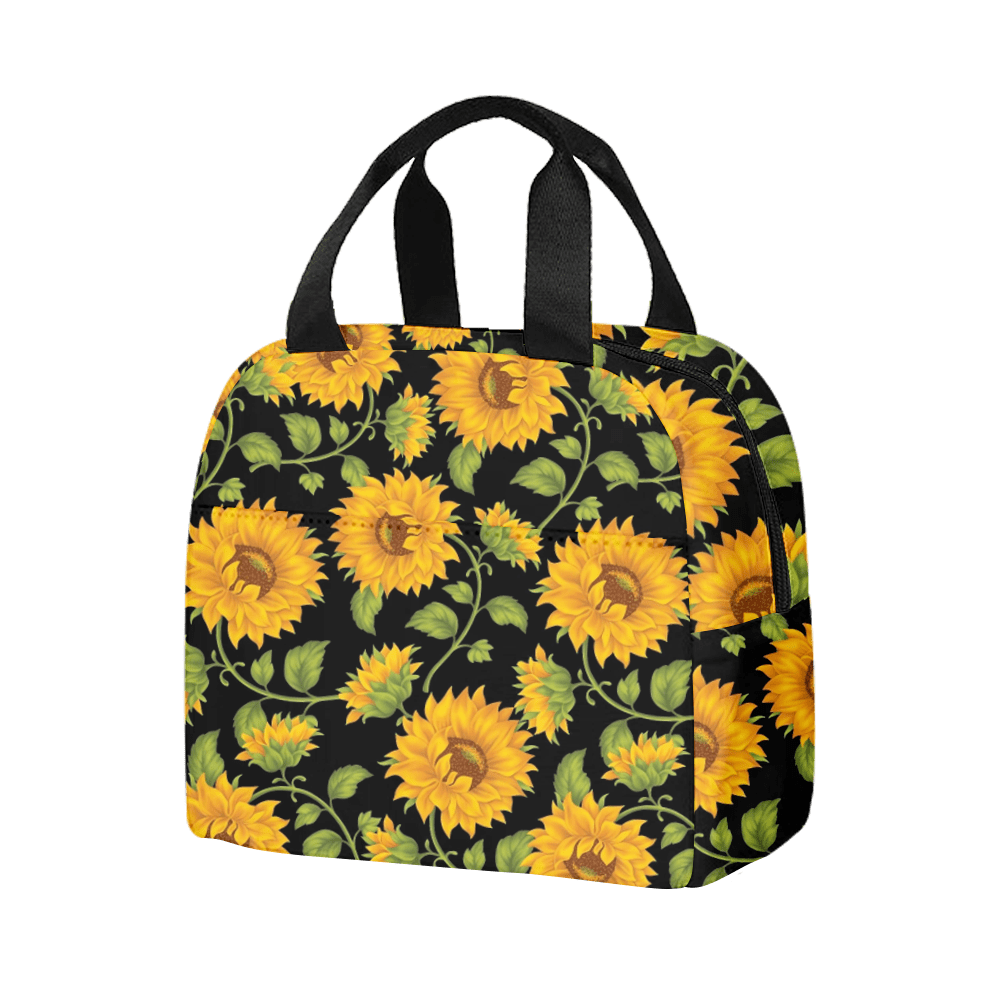 Sunflower Lunch Bag Women Thermal Cooler Insulated Lunch Boxes For leaves-lunch-bags-women-thermal-cooler-insulated-lunch-boxes-for-kids