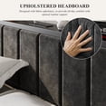thumbnail image 5 of Kbun King Size Platform Bed Frame with Upholstered Headboard, Metal Bed Frame with LED Light, Heavy Duty Steel Slat Supported Full Bed Frames, No Box Spring Needed, Black, 5 of 8