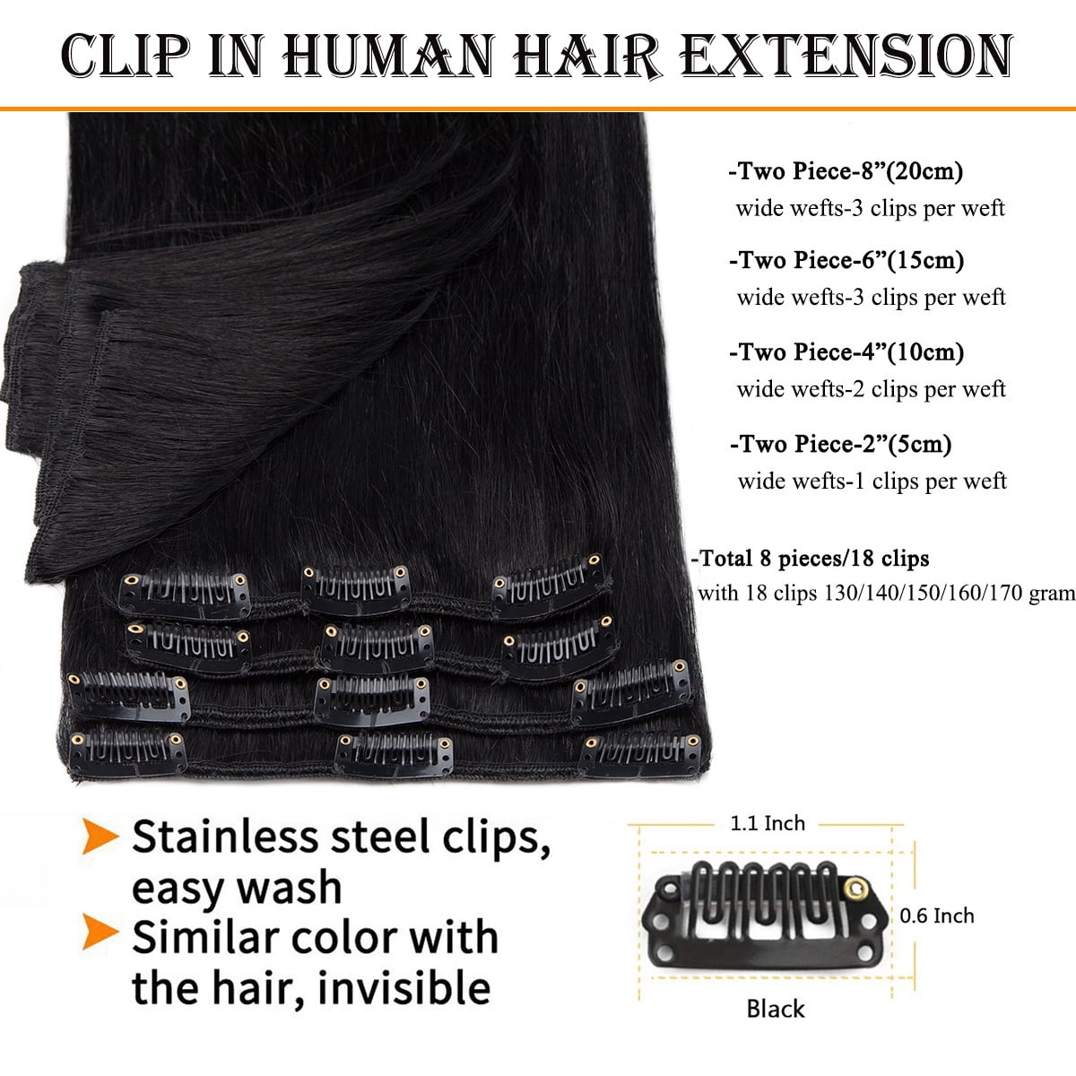 SEGO Clip in Hair Extensions Human Hair Full Head 100% Real Remy Thick Hair Extensions Silky Straight Balayage Blonde Hair Pieces