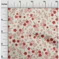 thumbnail image 2 of oneOone Cotton Flex Red Fabric Asian Floral Sewing Material Print Fabric By The Yard 40 Inch Wide, 2 of 4