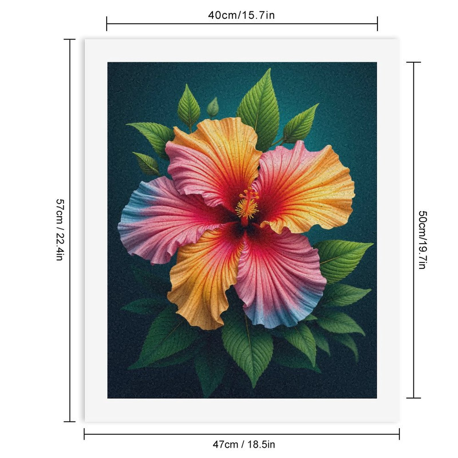 Paint By Numbers Kit for Adults Beginner - DIY Vibrant Tropical Flower Art Green Leaves Canvas Painting Kits for Adults, Frameless Paint By Number for Adults for Home Wall Decor 16x20 Inch