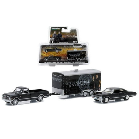 New 1:64 GREEN HITCH & TOW STEVE MCQUEEN BULLITT MOVIE TRAILER SET - SUPERNATURAL - JOIN THE HUNT Diecast Model Car By, Greenlight HITCH & TOW.., By