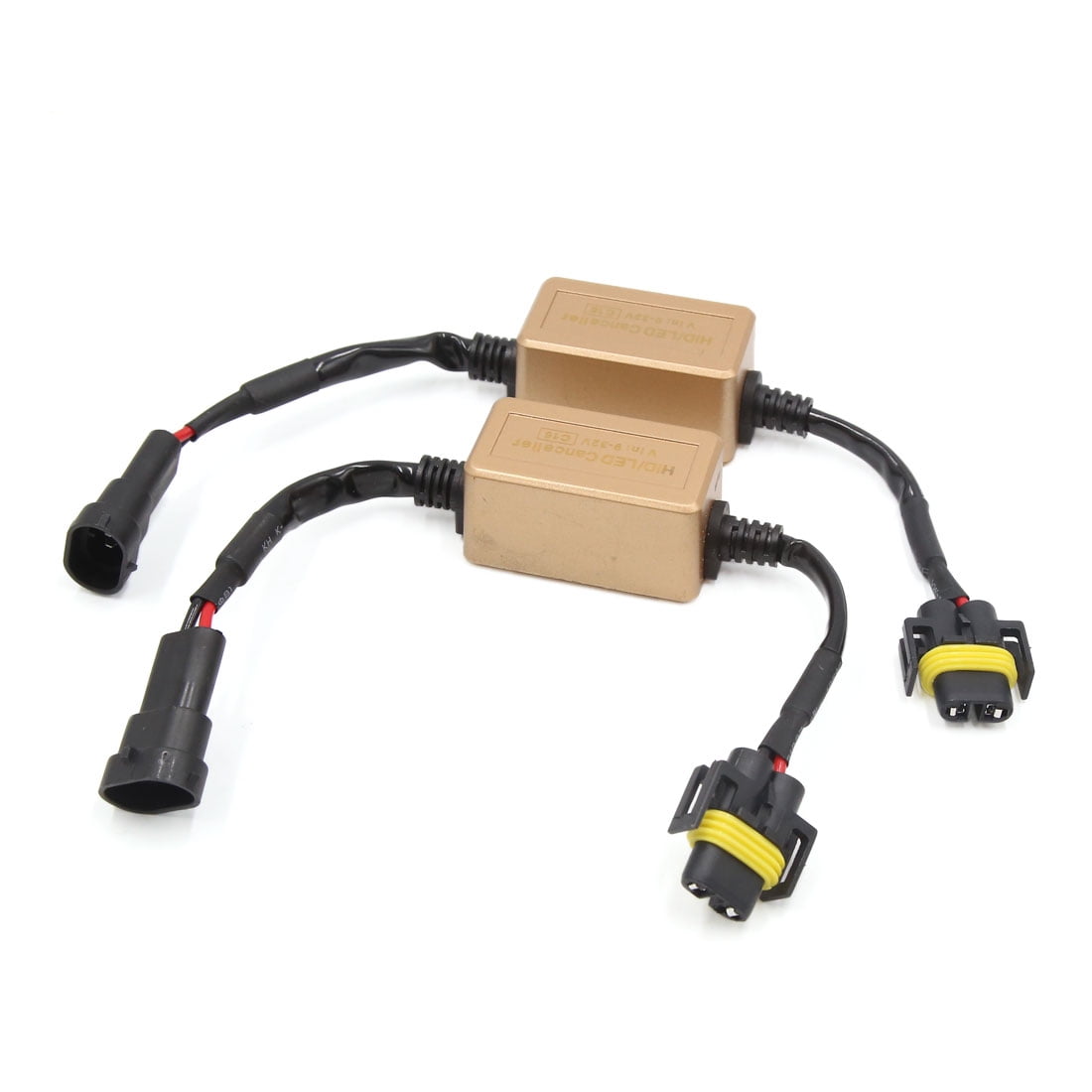 Pair H1 H3 LED Headlight Canbus Error Free Decoder Anti Hyper Blink Flash