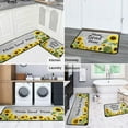 thumbnail image 4 of Sunflower Kitchen Rug Set of 2, 47x17in and 30x17in, Cushioned Anti Fatigue Crystal Velvet Yellow Floral Farmhouse Vintage Floor Mats, 4 of 6