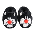 thumbnail image 1 of Pantuflas negras con forma de gato cálido, de felpa, antideslizantes, para interiores, unisex, 1 of 3