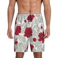 thumbnail image 3 of Lsque Leaves And Anemone Mens Sleep Pajama Shorts,Short Pajama Pants, Cotton Ultra-Soft Knit-Medium, 3 of 9