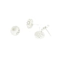 thumbnail image 2 of 20 piezas 12mm flor cabujón pendientes pendientes en ajustes de bisel para los resultados de joyería pteado Baoblaze Vintage aretes en blanco, 2 of 8